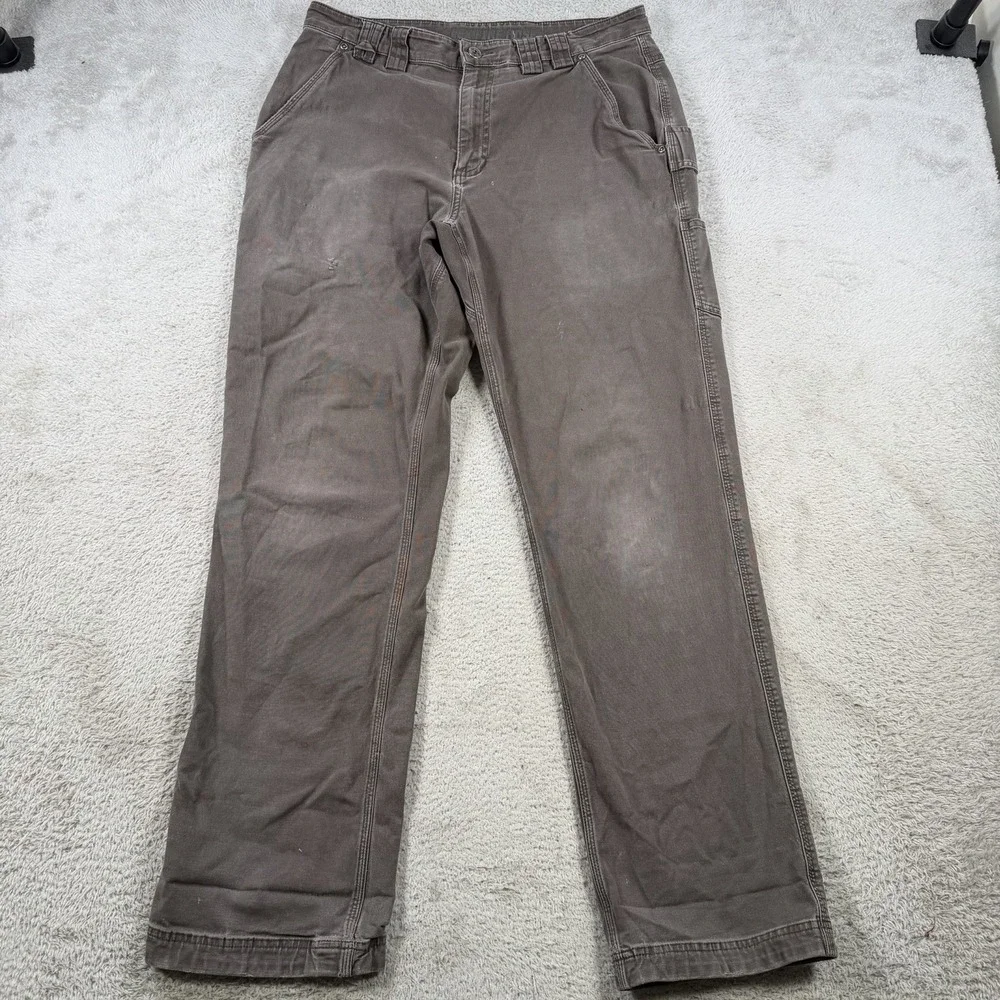 Duluth Trading Co Pants Mens 34x34 (Fit 32x32) Brown Flex Fire Hose Stretch Work